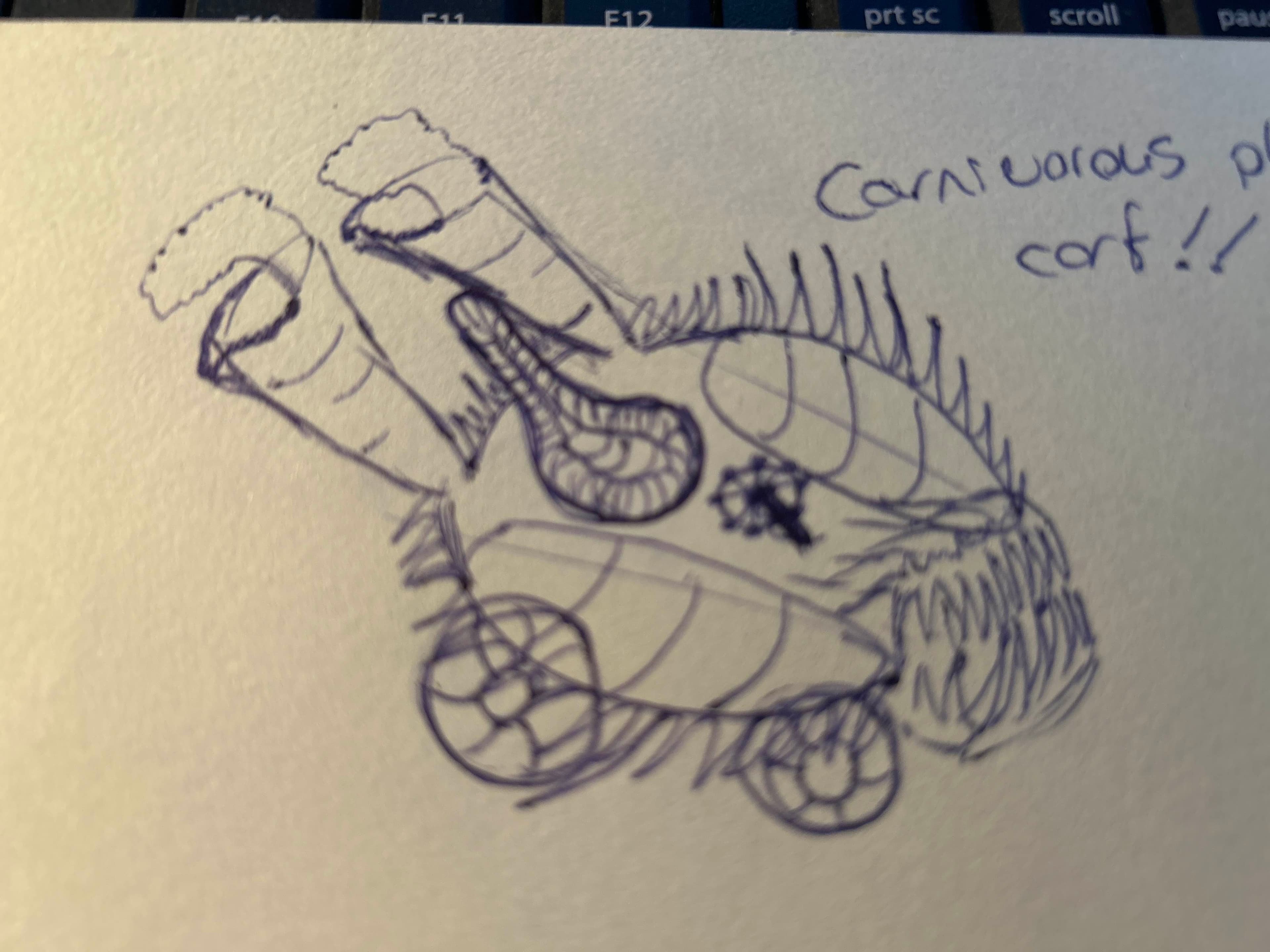 First Concept Sketch of the Carnivorous Cart