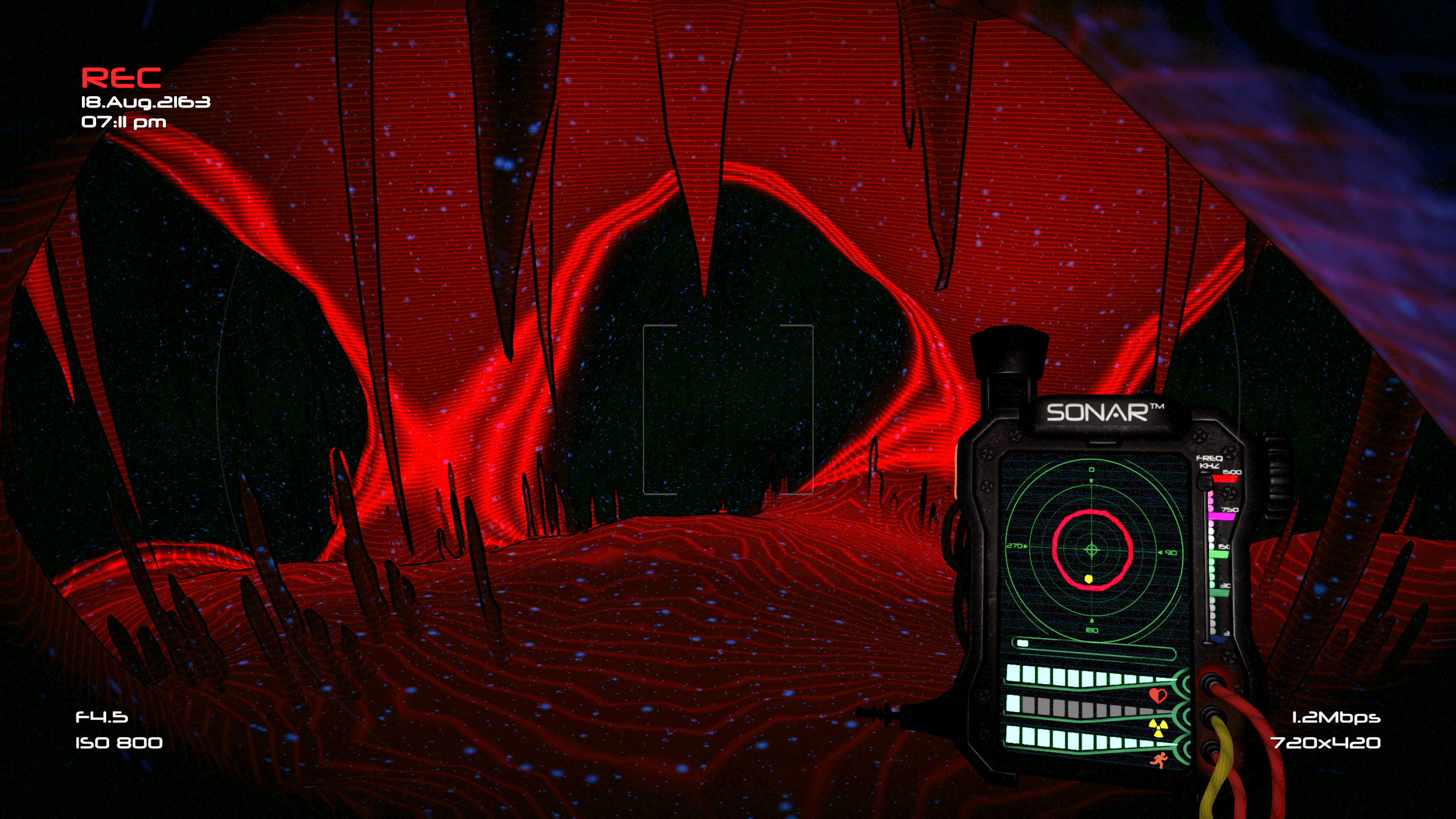 Screenshot of very-high-frequency SONAR signal in the cave