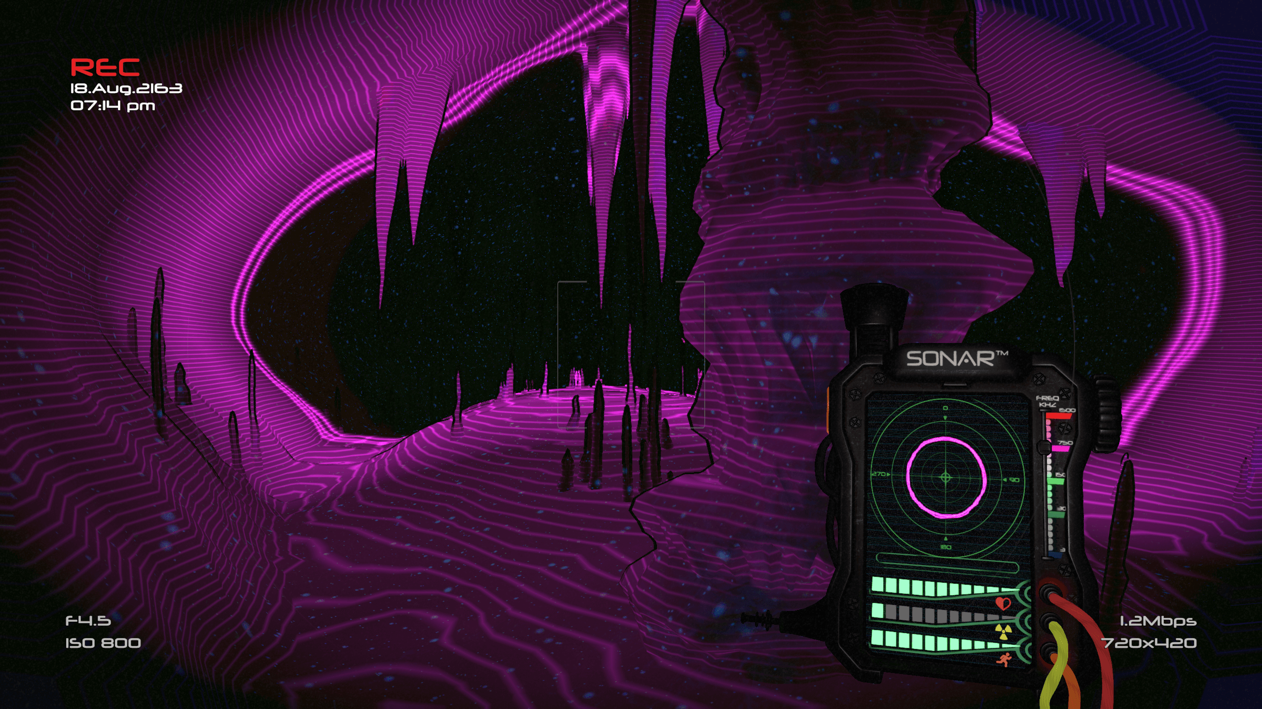 Screenshot of high-frequency SONAR signal in the cave